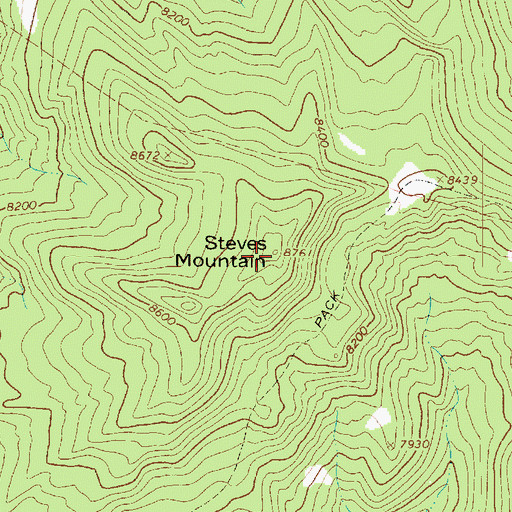 Topographic Map of Steves Mountain, UT