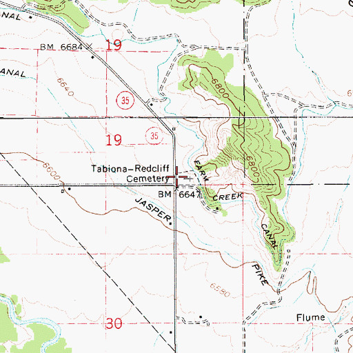Topographic Map of Tabiona - Redcliff Cemetery, UT