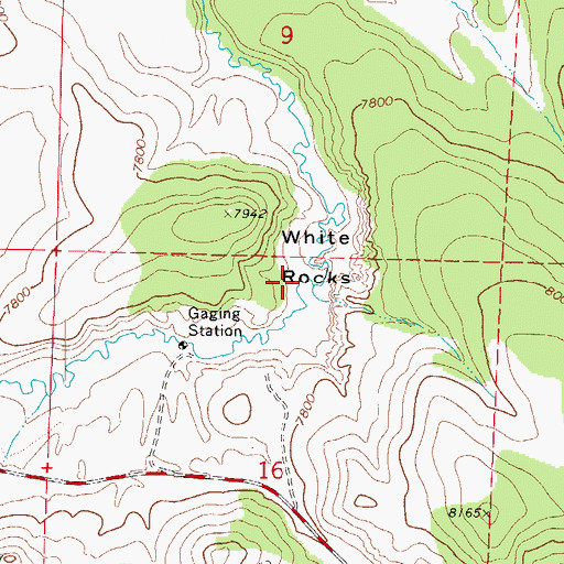 Topographic Map of White Rocks, UT