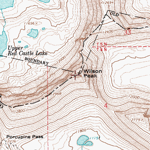Topographic Map of Wilson Peak, UT