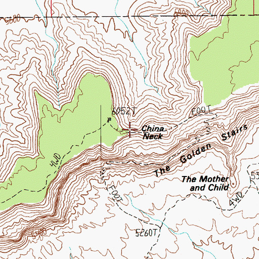 Topographic Map of China Neck, UT