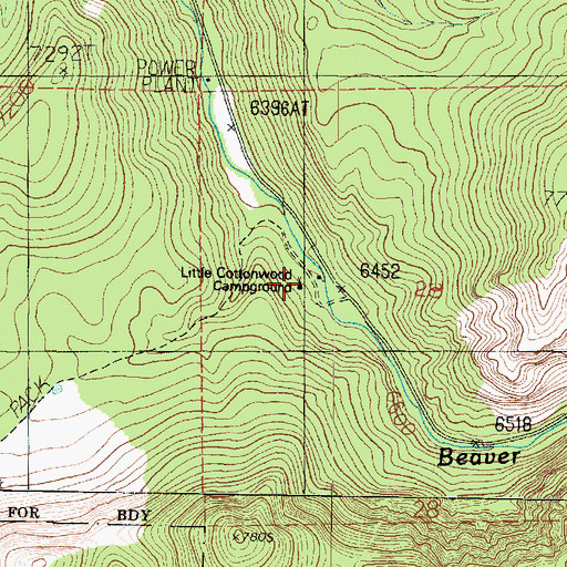 Topographic Map of Little Cottonwood Campground, UT