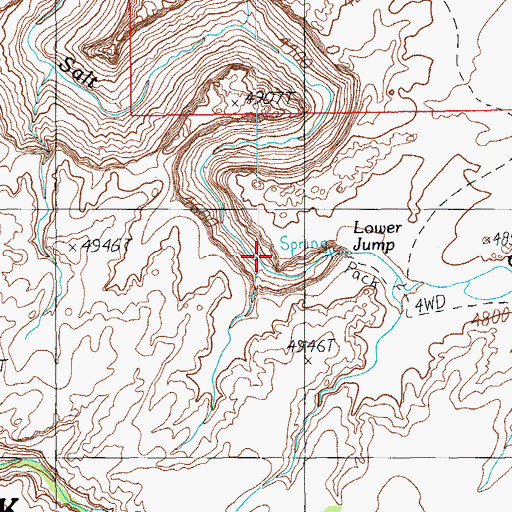 Topographic Map of Lower Jump, UT