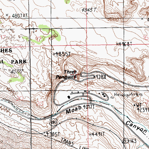 Topographic Map of Three Penguins, UT