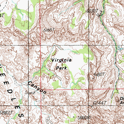 Topographic Map of Virginia Park, UT