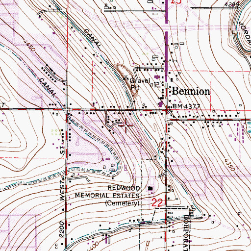 Topographic Map of Normandy Mobile Homes Estates, UT