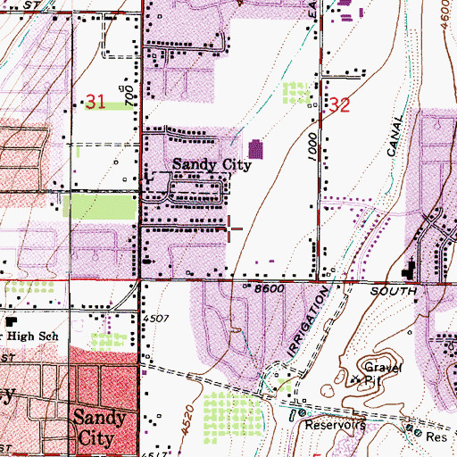 Topographic Map of Lobo Subdivision, UT
