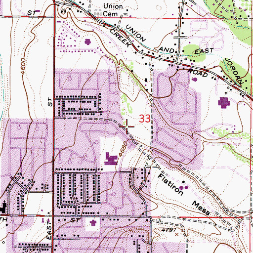 Topographic Map of Oakwood Estates Subdivision, UT