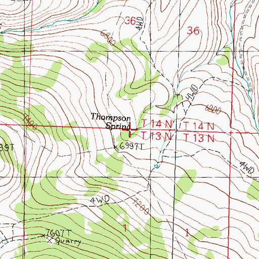 Topographic Map of Thompson Spring, UT