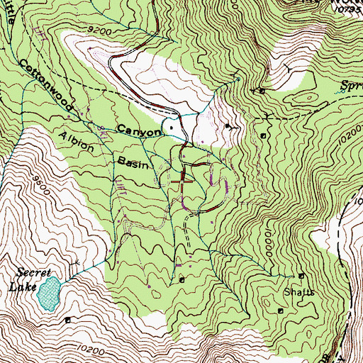 Topographic Map of Albion Basin Campground, UT