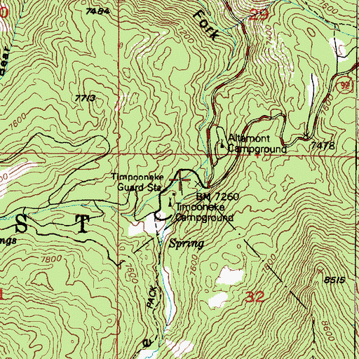 Topographic Map of Altamont Campground, UT