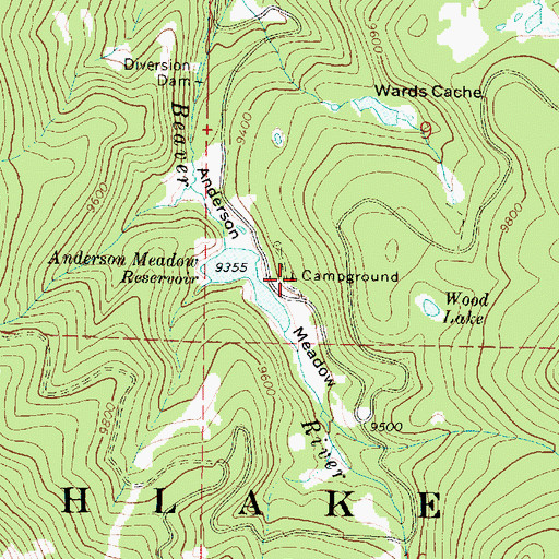 Topographic Map of Anderson Campground, UT