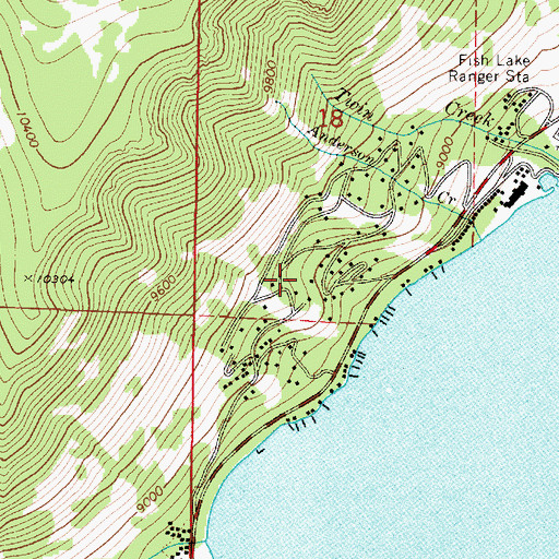 Topographic Map of Aspen Heart and Lakeview Recreation Residences, UT