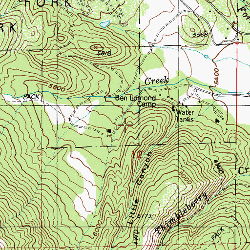 Topographic Map of Ben Lomond Camp, UT