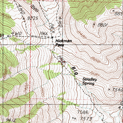 Topographic Map of Buck Spring, UT