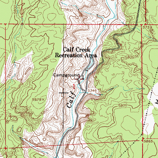 Topographic Map of Calf Creek Campground, UT