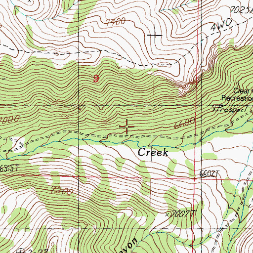 Topographic Map of Clear Creek Campground, UT