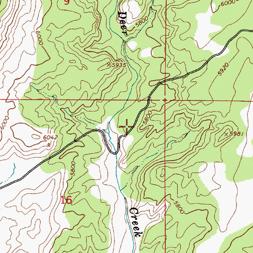 Topographic Map of Deer Creek Campground, UT