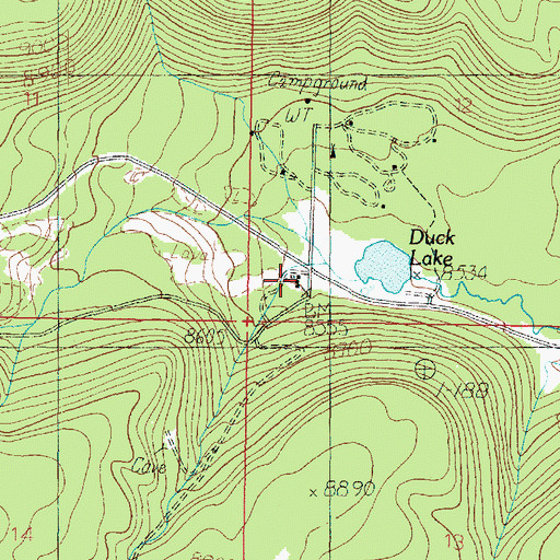 Topographic Map of Duck Creek Forest Service Station, UT