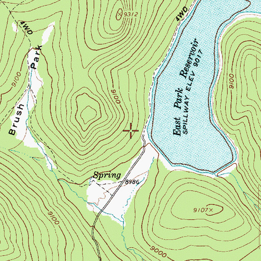 Topographic Map of East Park Campground, UT