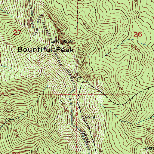 Topographic Map of Farmington Canyon, UT