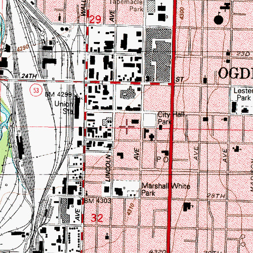 Topographic Map of Federal Building, UT