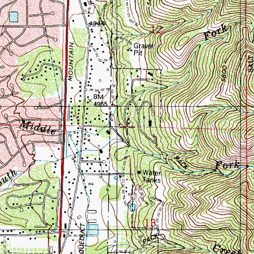 Topographic Map of Fernwood Recreation Site, UT