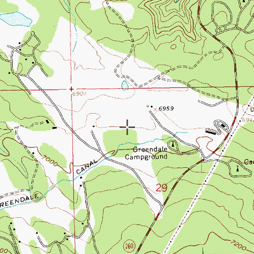 Topographic Map of Flaming Gorge Lodge, UT
