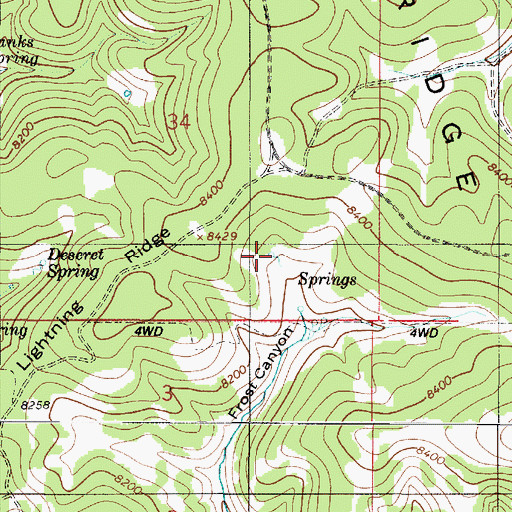 Topographic Map of Front Hollow Spring, UT