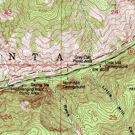 Topographic Map of Gray Cliff Campground, UT