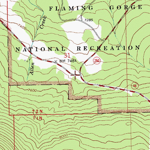 Topographic Map of Greendale Junction, UT