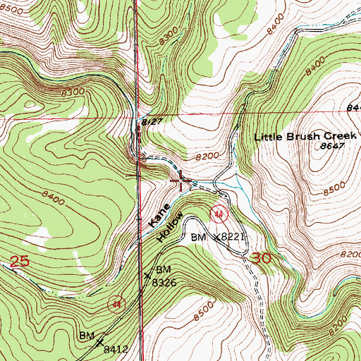 Topographic Map of Grizzly Hollow, UT