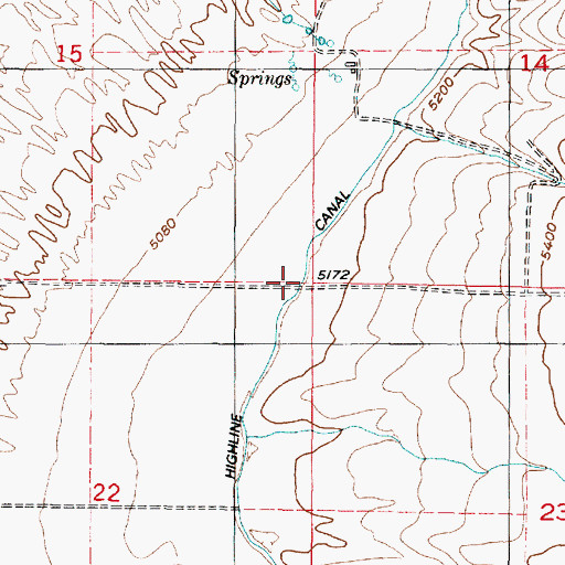 Topographic Map of Highline Canal, UT