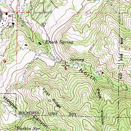 Topographic Map of Indian Spring, UT
