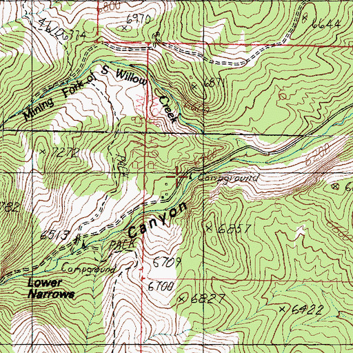Topographic Map of Intake Campground, UT