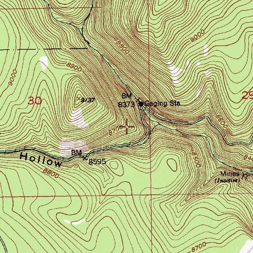 Topographic Map of Kaler Hollow Campground, UT