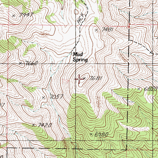 Topographic Map of Little Bald Mountain, UT