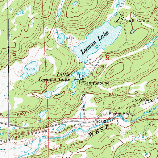 Topographic Map of Little Lyman Lake Campground, UT