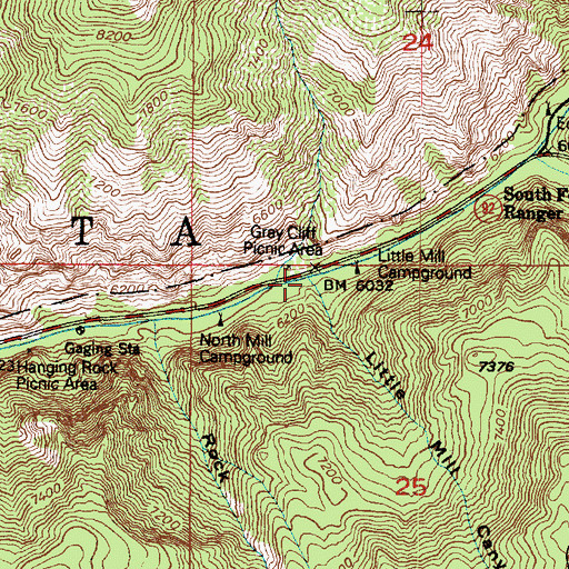 Topographic Map of Little Mill Campground, UT