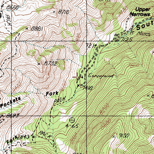 Topographic Map of Loop Campground, UT