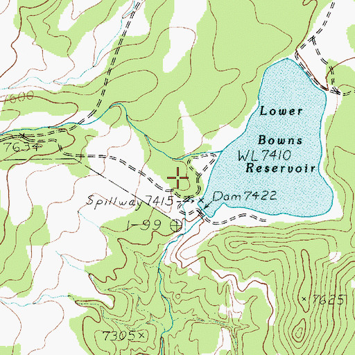 Topographic Map of Lower Bown Campground, UT