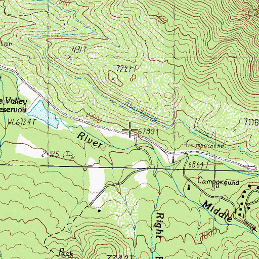 Topographic Map of Lower Pines Campground, UT