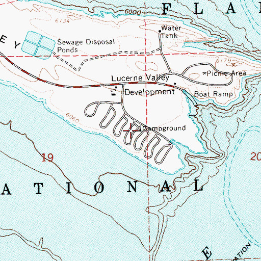 Topographic Map of Lucerne Valley Campground, UT
