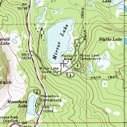 Topographic Map of Mirror Lake Recreation Site, UT