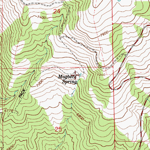 Topographic Map of Mogbeck Spring, UT
