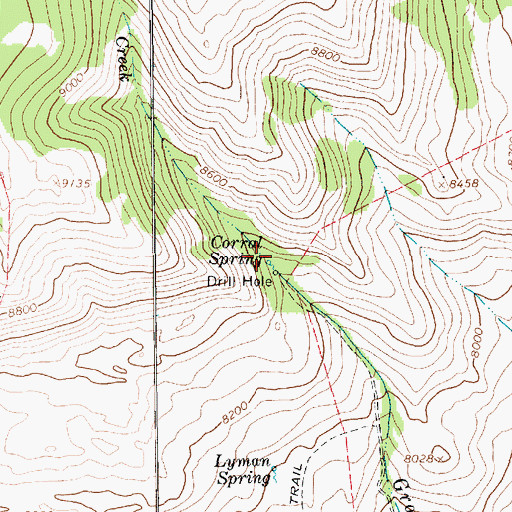 Topographic Map of Mosby Mountain Game Exclosure, UT