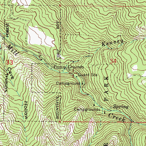 Topographic Map of Mueller Park Recreation Site, UT