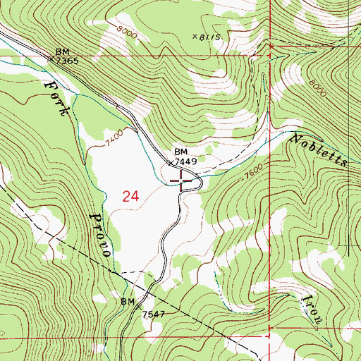 Topographic Map of Nobletts Administrative Site, UT
