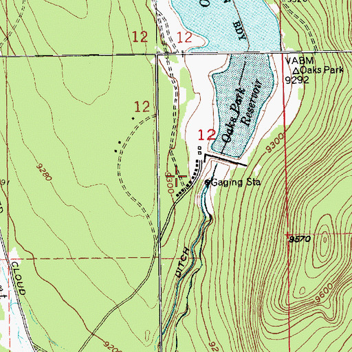 Topographic Map of Oaks Park Campground, UT