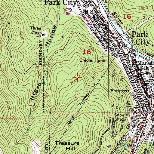 Topographic Map of Park City Ski Area, UT